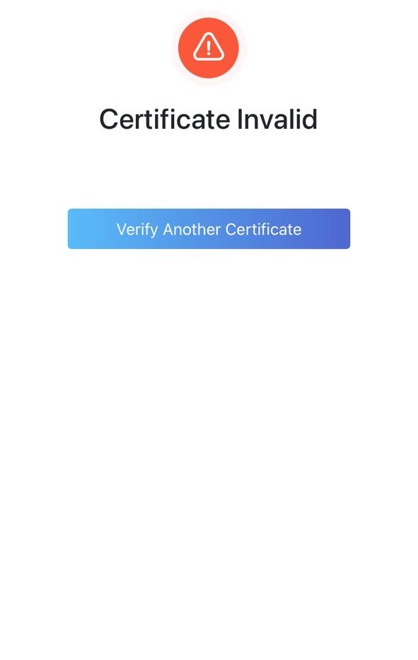 Vaccine certificate verifier app